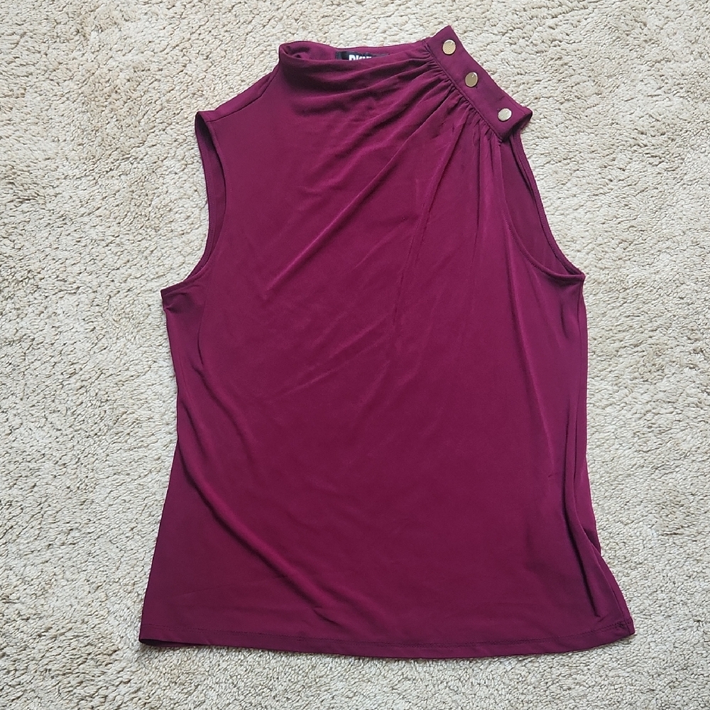 DKNY Burgundy Sleeveless Tank Top